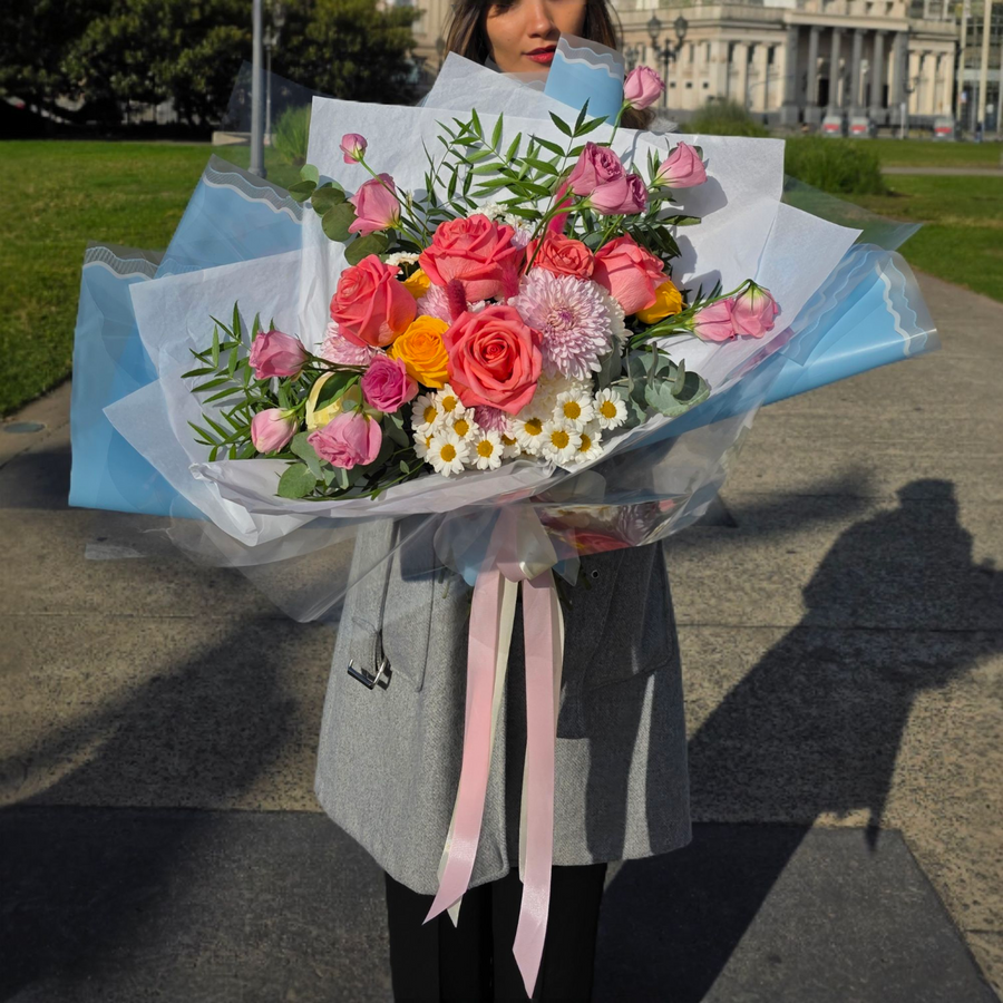 Bouquet Sky — Ramo Estilo Coreano de Colores Vivos