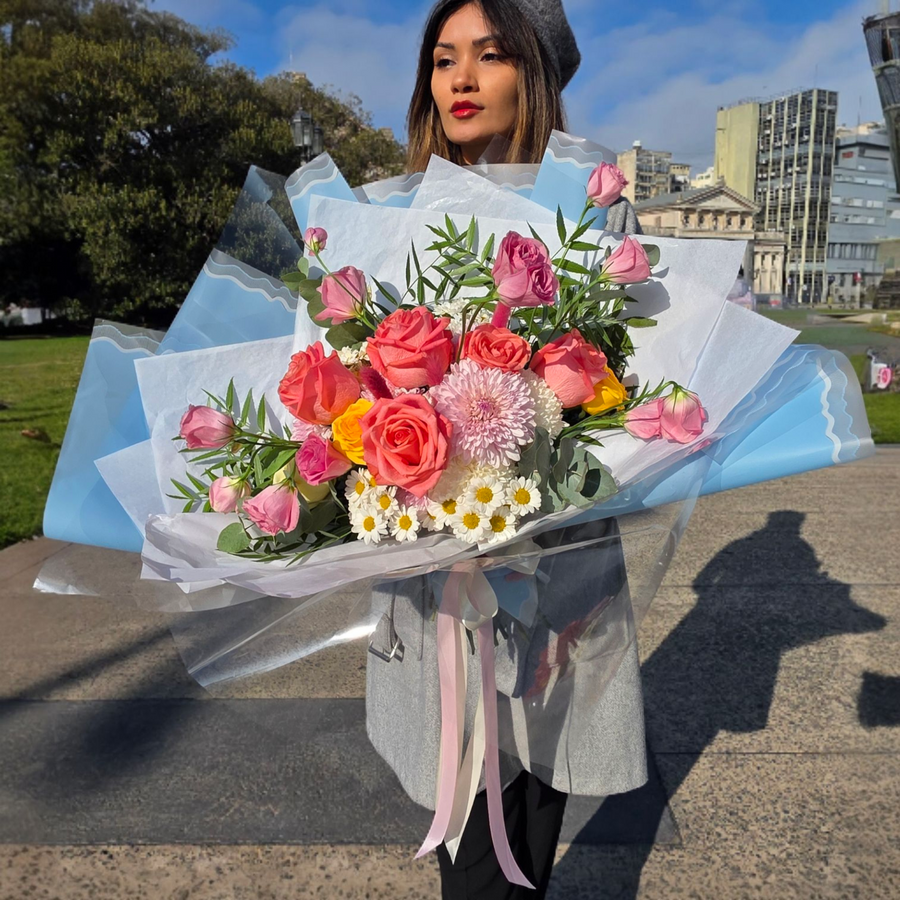 Bouquet Sky — Ramo Estilo Coreano de Colores Vivos