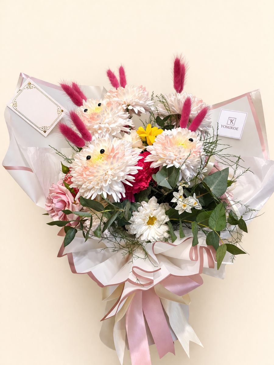 Bunny Floral — Ramo Artesanal con Forma de Conejitos